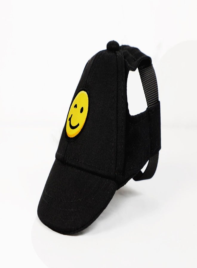Infispace Dog's & Cat's Baseball Smile Cap with Adjustable Strap (Black, Pack of 1) (Random, L) - Image 2
